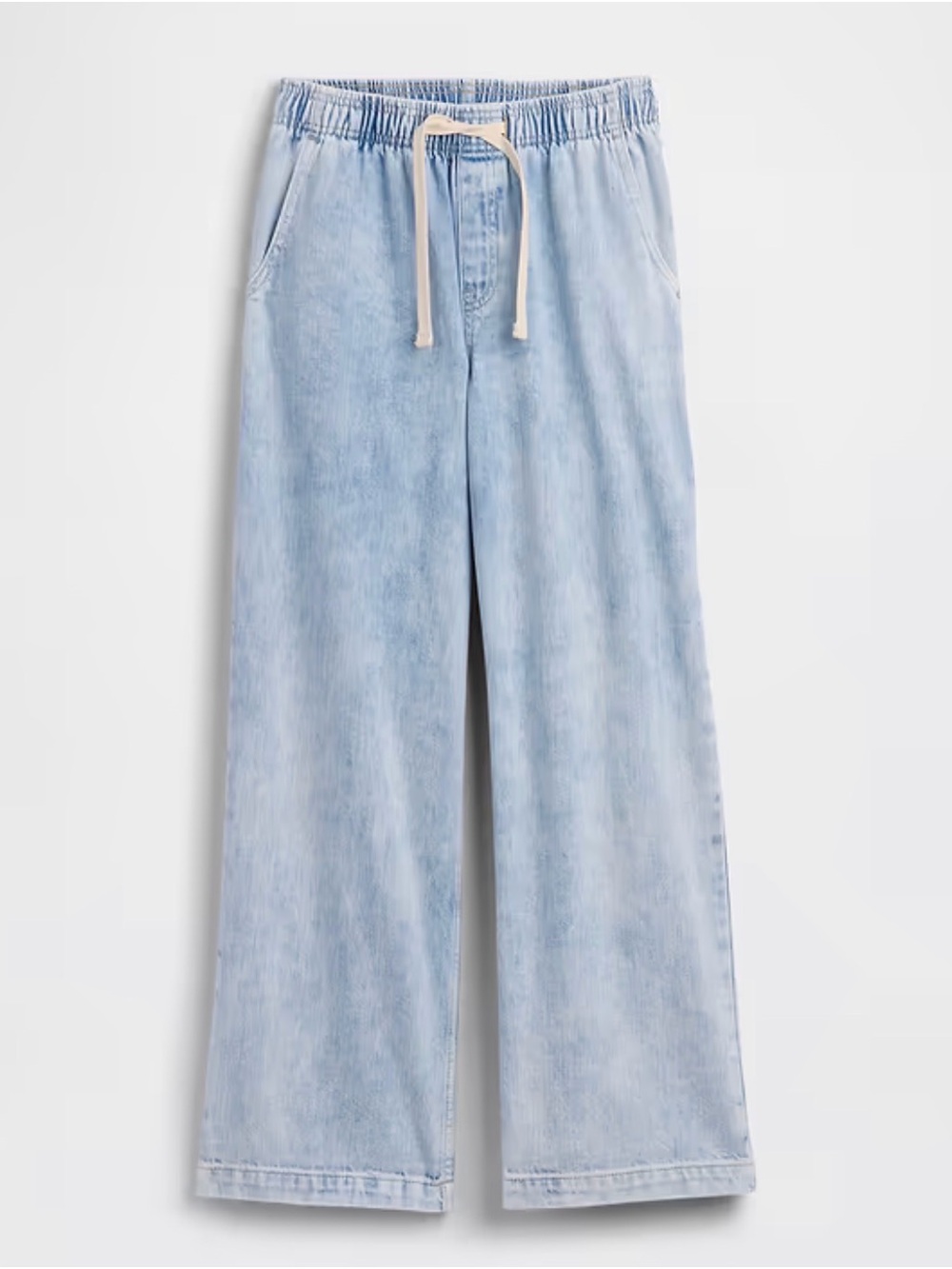 GAP Light Wash Wide Leg Jeans with Drawstring